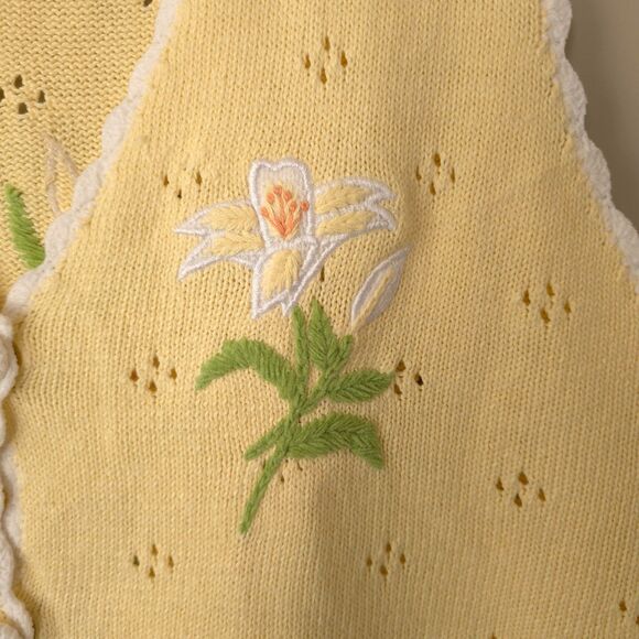 Vintage Mandal Bay Yellow Cardigan Button Up Grannycore Grandmacore Floral XL - Picture 4 of 11